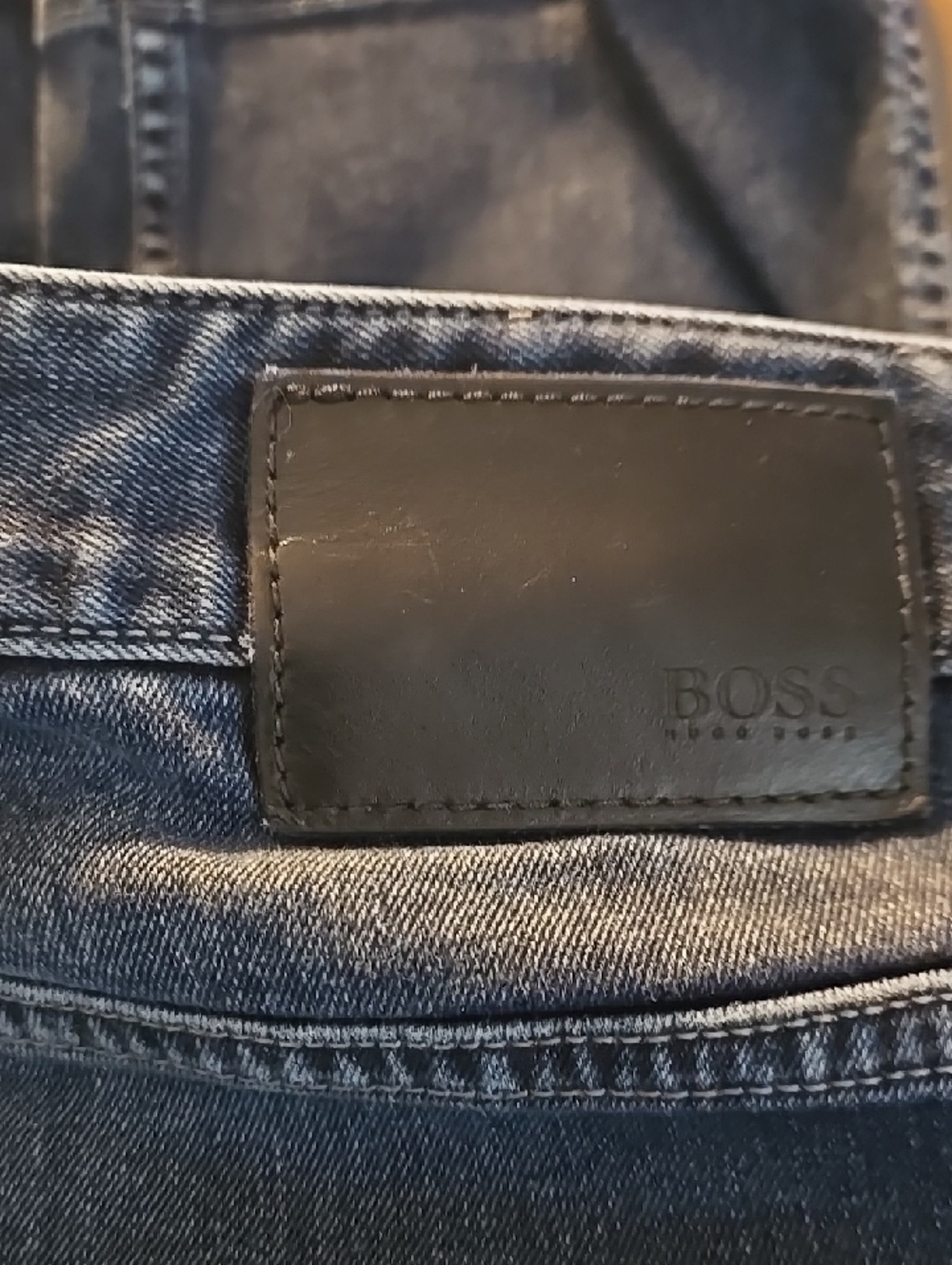 BOSS by Hugo Boss Men's 34/34 Slim-straight Blue Denim Jeans - Picture 5 of 9